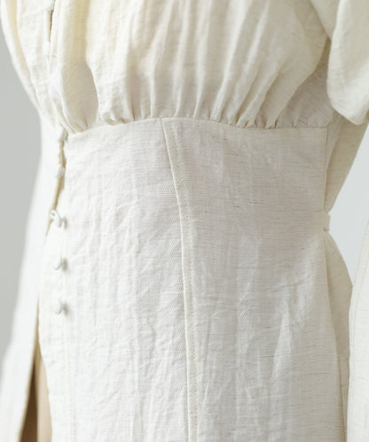 チェック前開きビスチェ風チュニック