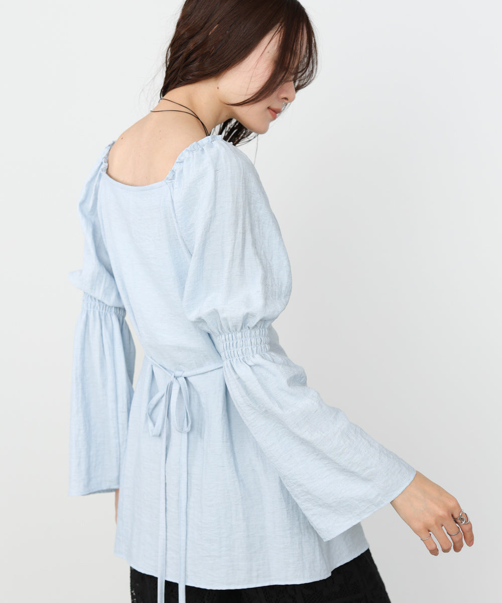 チェック前開きビスチェ風チュニック