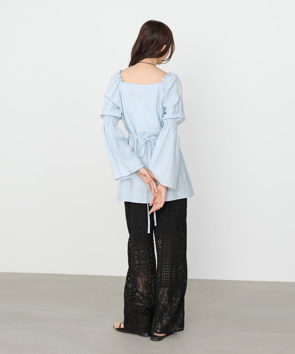 チェック前開きビスチェ風チュニック