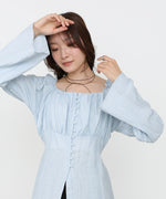 チェック前開きビスチェ風チュニック