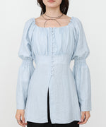 チェック前開きビスチェ風チュニック