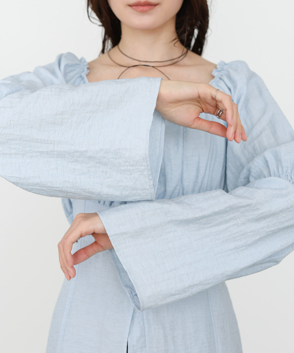 チェック前開きビスチェ風チュニック