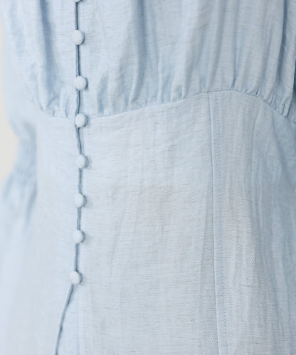 チェック前開きビスチェ風チュニック