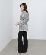 チェック前開きビスチェ風チュニック