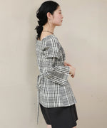 チェック前開きビスチェ風チュニック