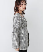 チェック前開きビスチェ風チュニック