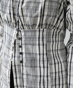 チェック前開きビスチェ風チュニック