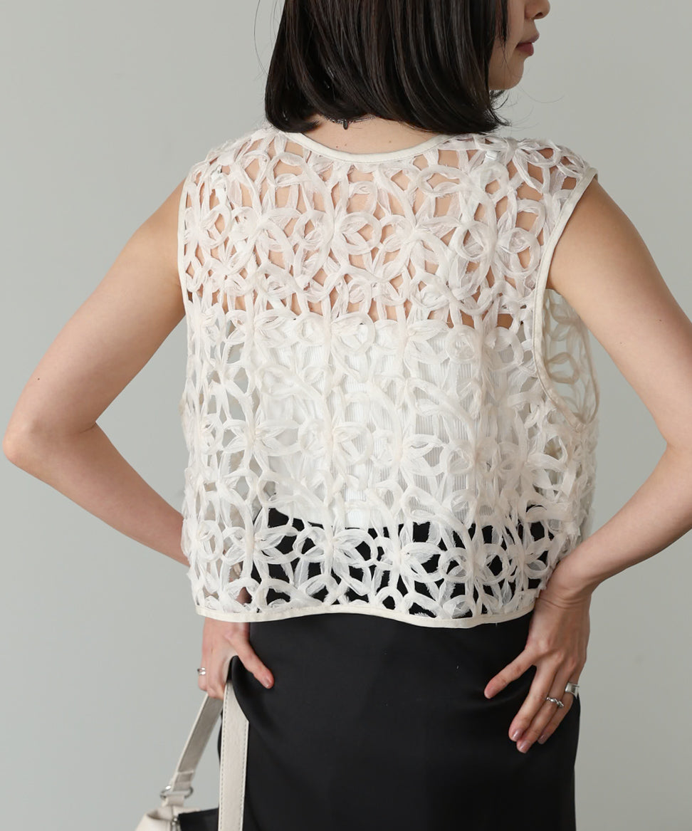 前後２ＷＡＹフラワーレースベスト