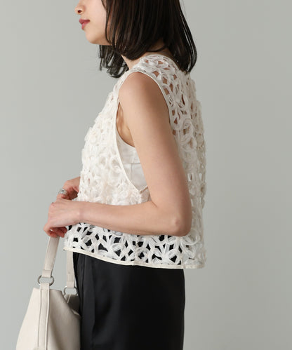 前後２ＷＡＹフラワーレースベスト