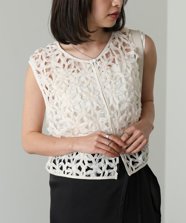 前後２ＷＡＹフラワーレースベスト