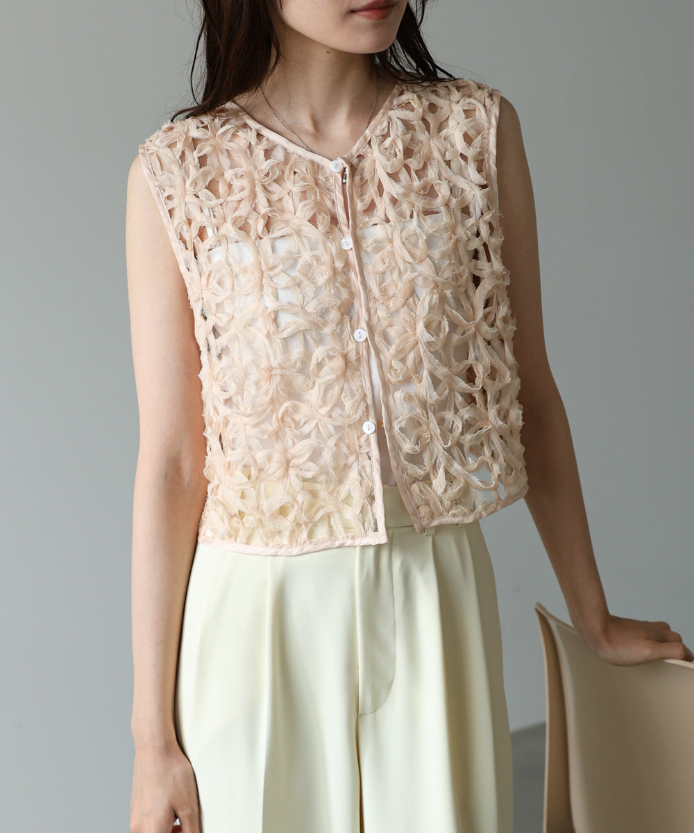 前後２ＷＡＹフラワーレースベスト