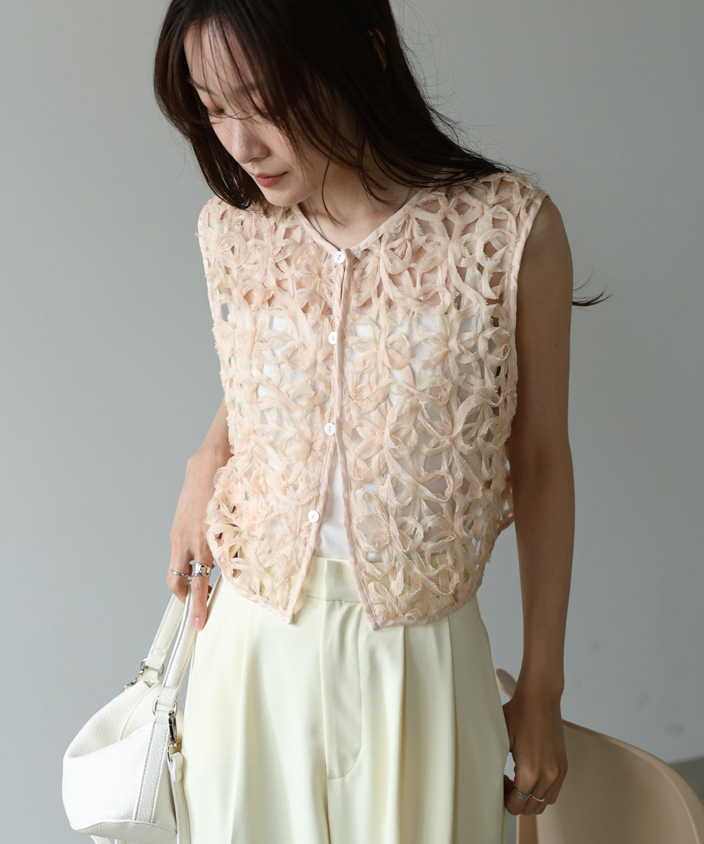 前後２ＷＡＹフラワーレースベスト