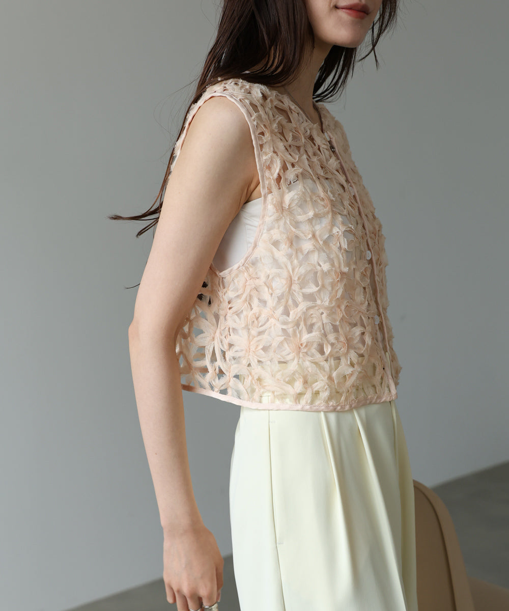 前後２ＷＡＹフラワーレースベスト