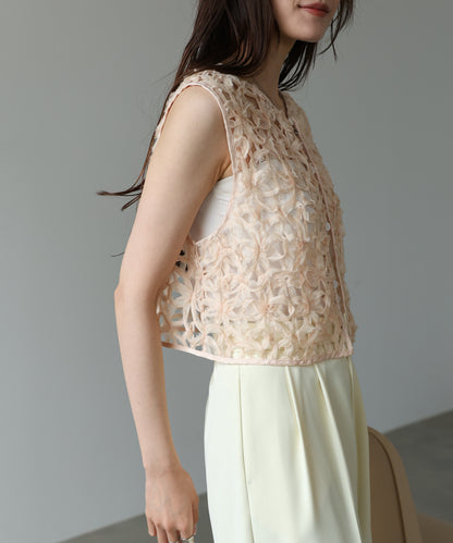 前後２ＷＡＹフラワーレースベスト