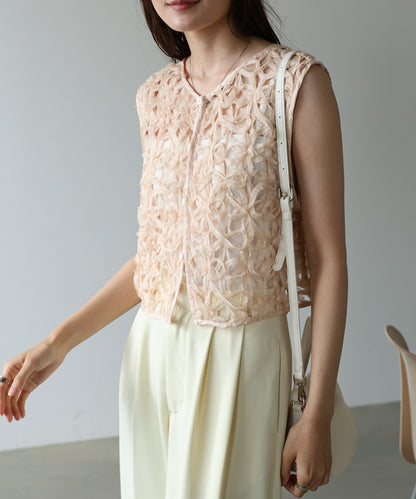前後２ＷＡＹフラワーレースベスト