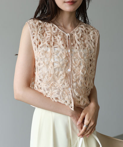 前後２ＷＡＹフラワーレースベスト