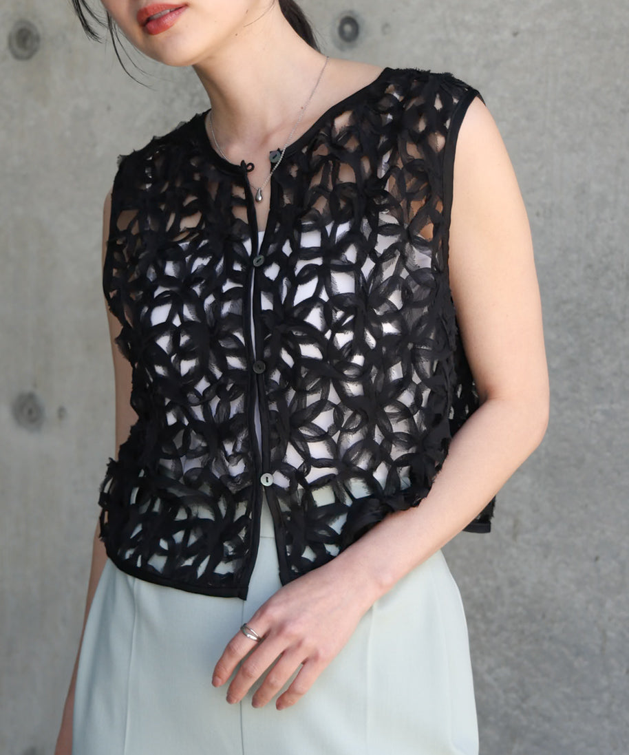 前後２ＷＡＹフラワーレースベスト