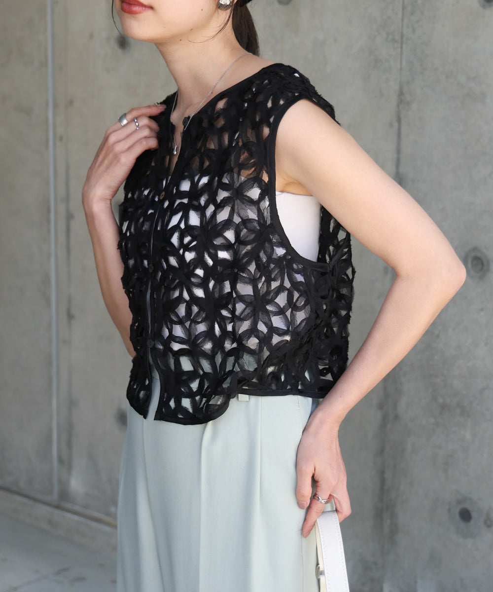 前後２ＷＡＹフラワーレースベスト