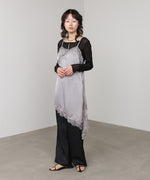 レースアシンメトリーサテンキャミソール