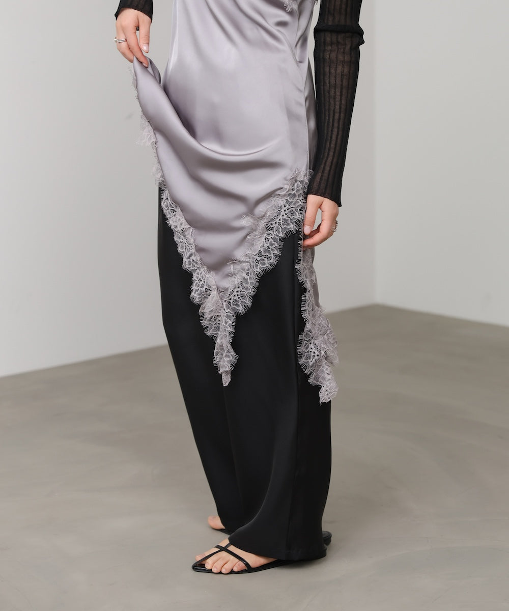 レースアシンメトリーサテンキャミソール