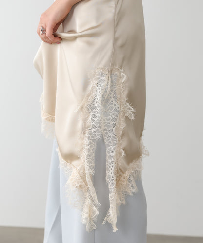 レースアシンメトリーサテンキャミソール