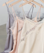 レースアシンメトリーサテンキャミソール