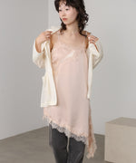 レースアシンメトリーサテンキャミソール