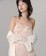 レースアシンメトリーサテンキャミソール