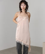 レースアシンメトリーサテンキャミソール