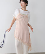 レースアシンメトリーサテンキャミソール