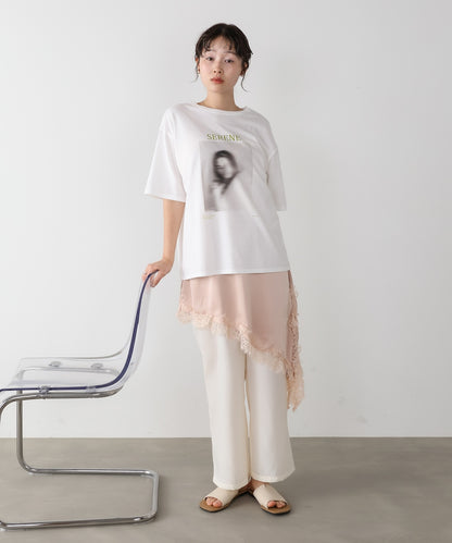 レースアシンメトリーサテンキャミソール