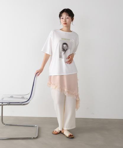 レースアシンメトリーサテンキャミソール