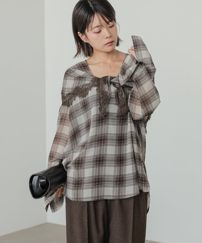 ◆発売前◆オンブレチェックシアーシャツ [8/25発売]