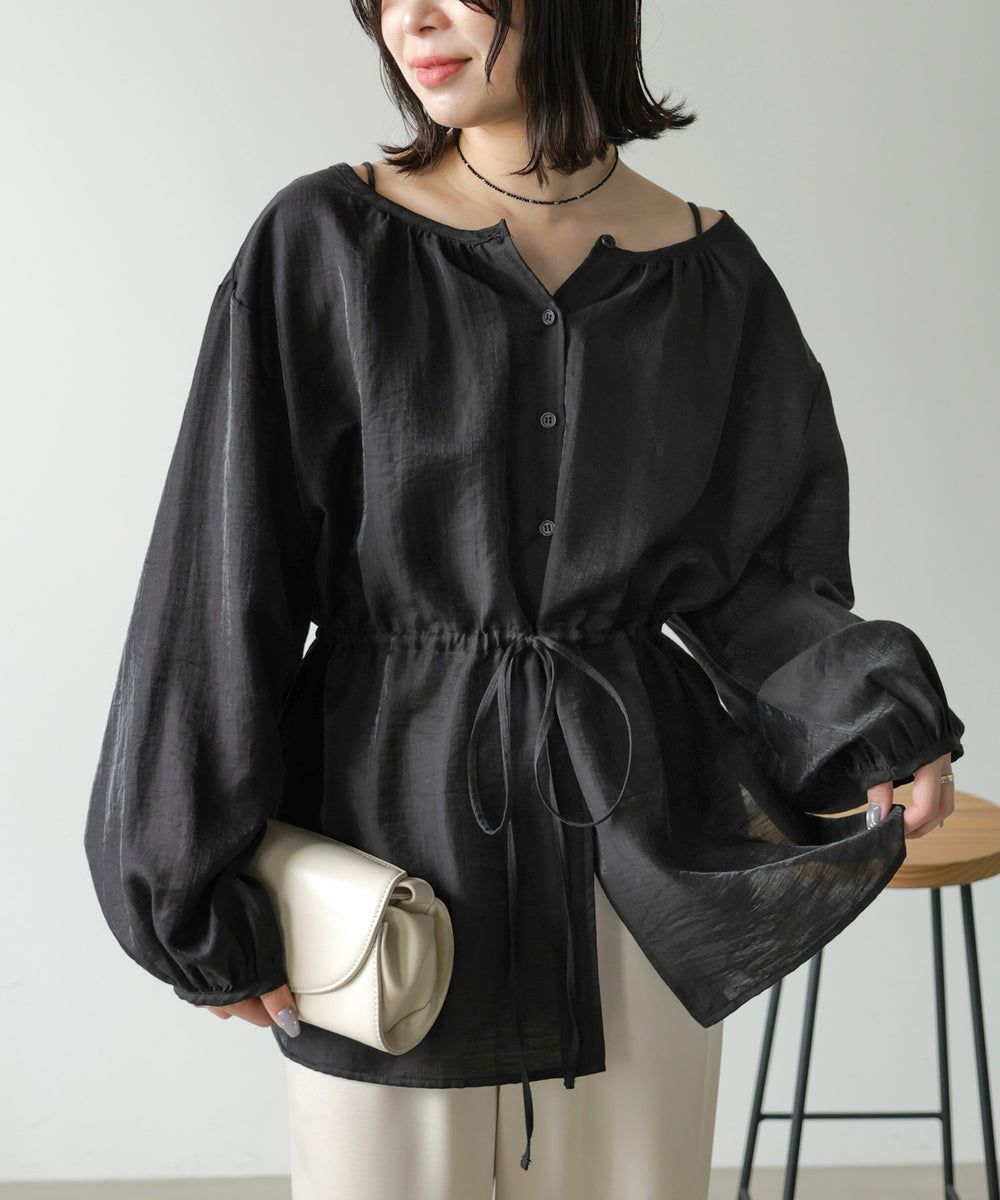 前後2WAYギャザーブラウス