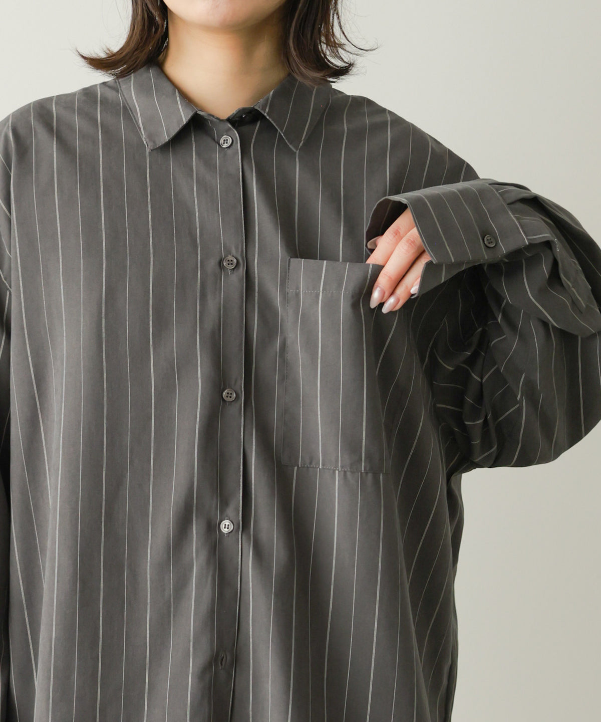 ◆◆発売前◆◆ピーチスキンストライプシャツ[9/24発売]