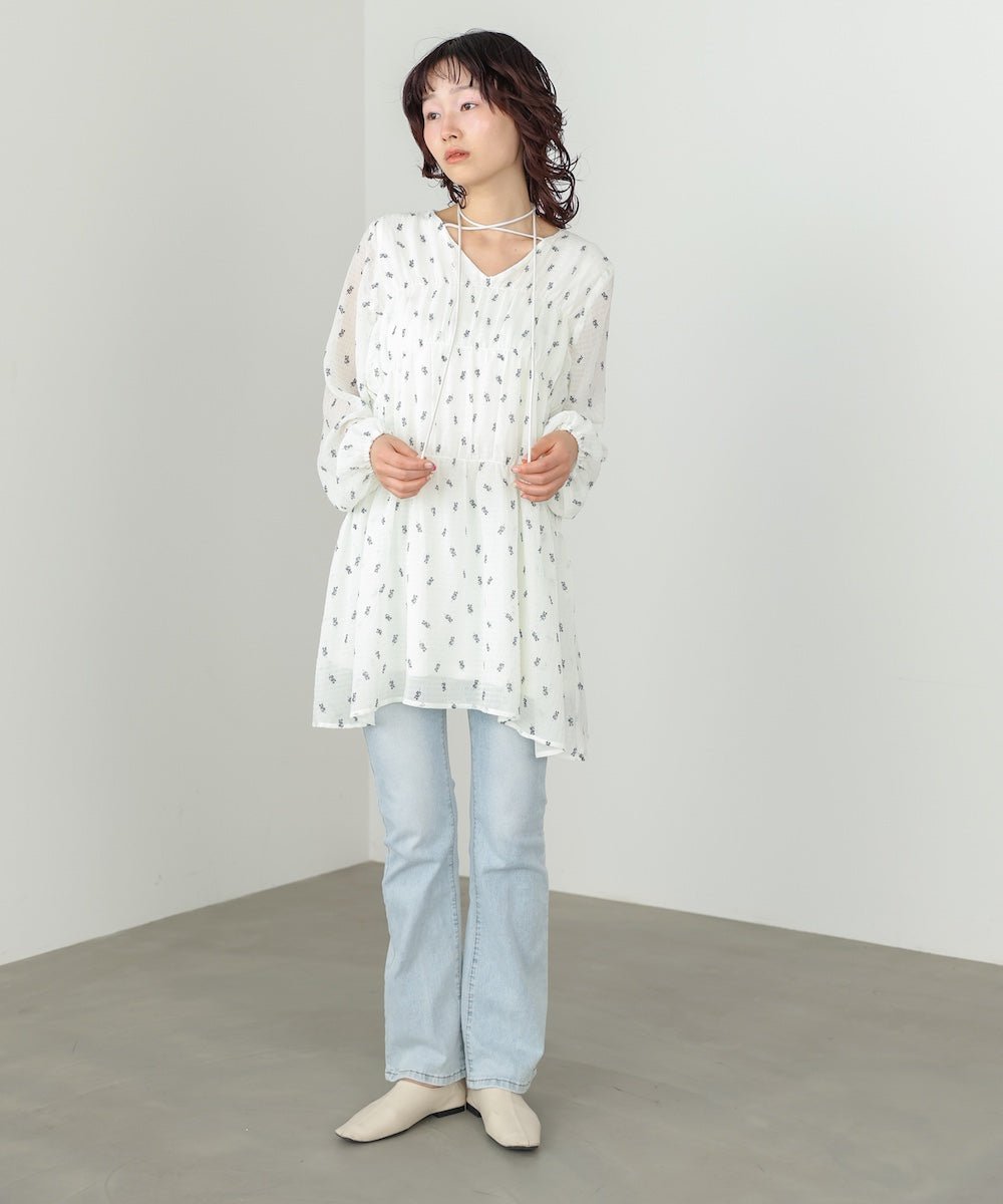 花柄プリントミニワンピース