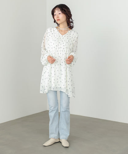 花柄プリントミニワンピース