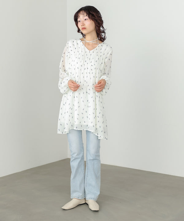 花柄プリントミニワンピース