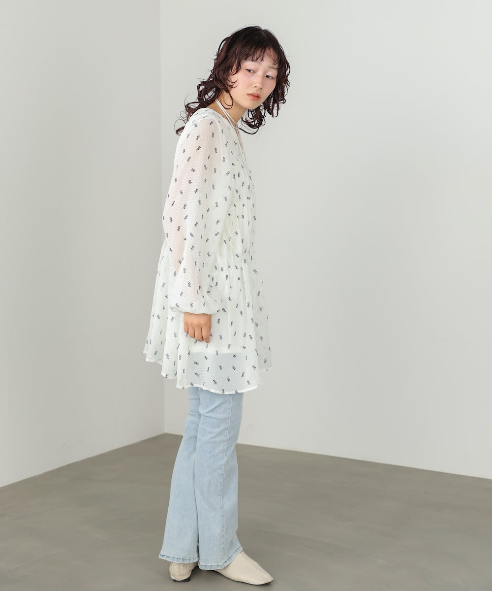 花柄プリントミニワンピース