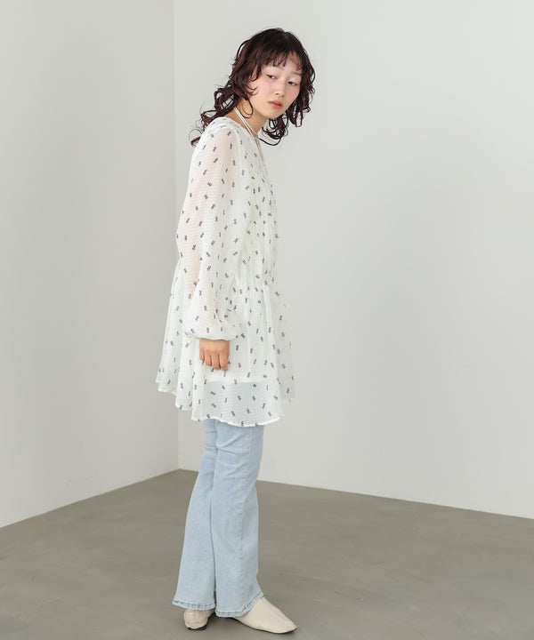 花柄プリントミニワンピース