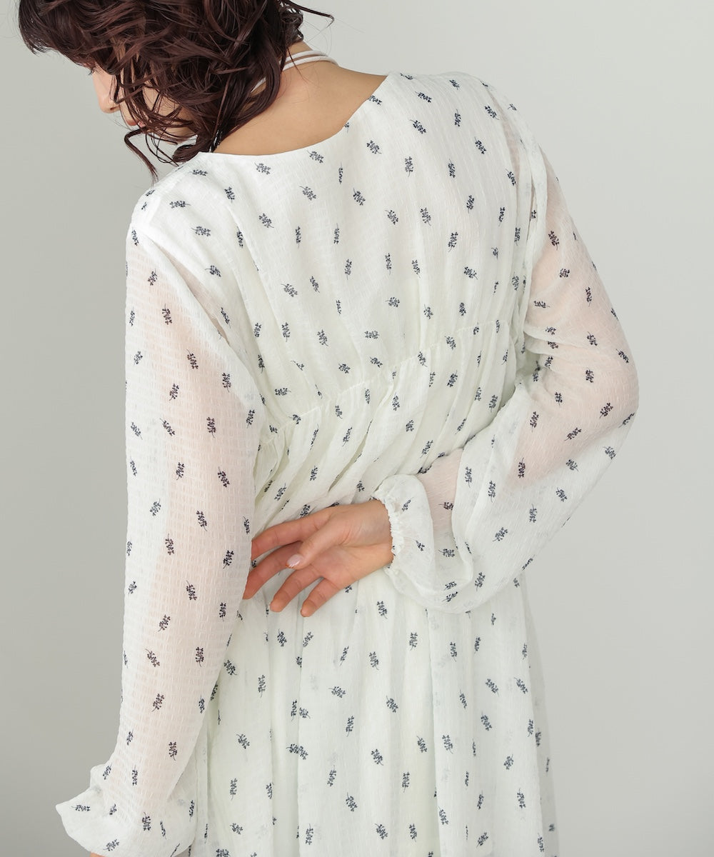 花柄プリントミニワンピース