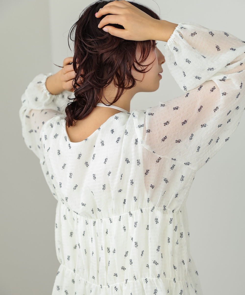 花柄プリントミニワンピース