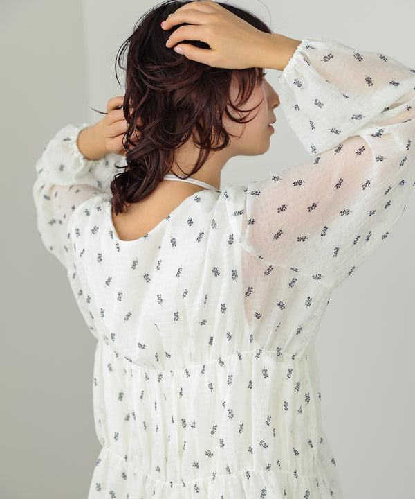 花柄プリントミニワンピース