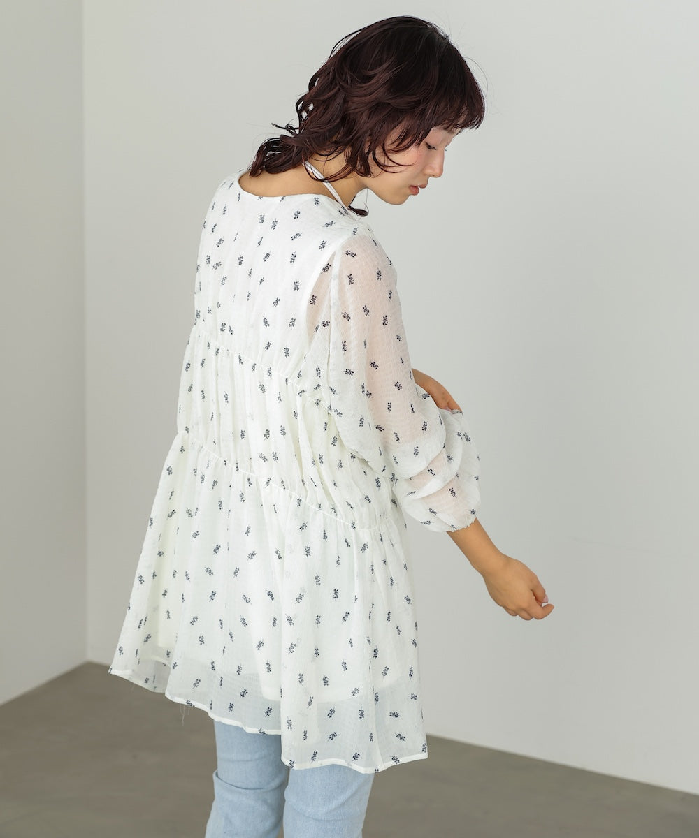 花柄プリントミニワンピース