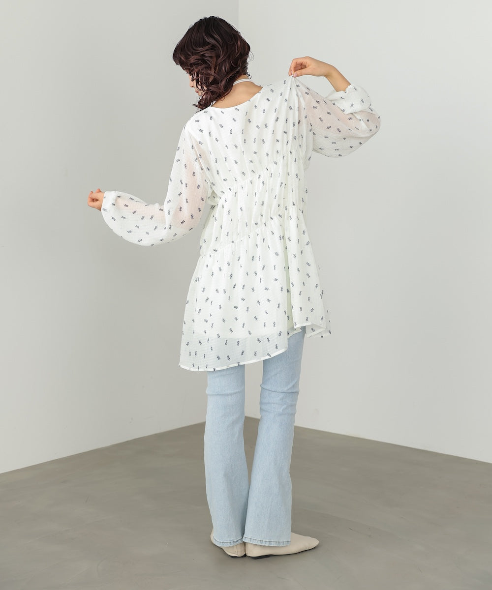 花柄プリントミニワンピース