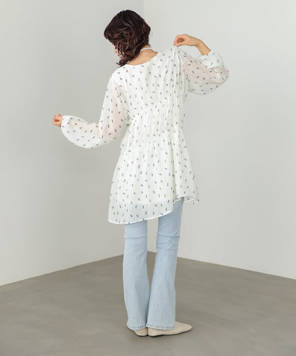 花柄プリントミニワンピース