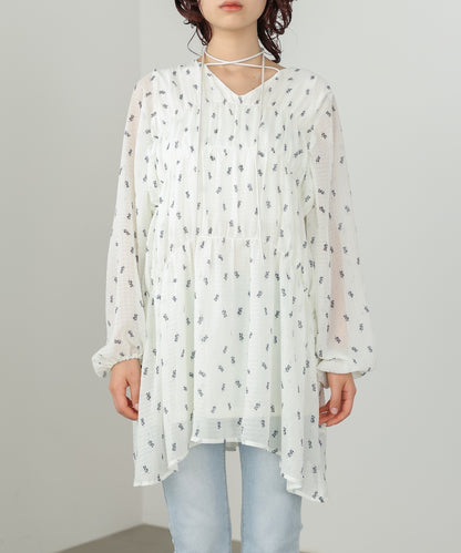 花柄プリントミニワンピース