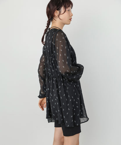 花柄プリントミニワンピース