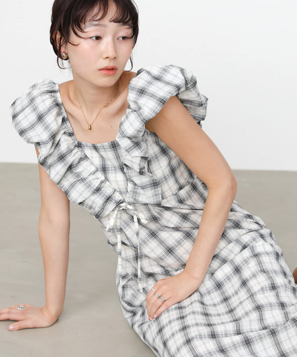 2WAYバルーンチェックワンピース