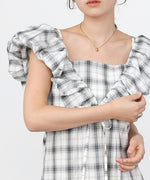 2WAYバルーンチェックワンピース